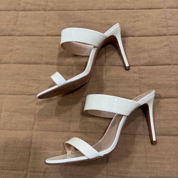 Schutz Revolve Stiletto Leia Cream White Sandal Heels Size 8 - Picture 6 of 10